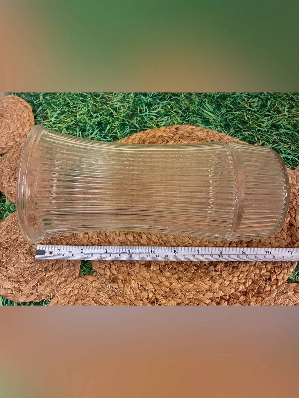 Hoosier Ribbed Bee Hive Clear Glass Vase - Decorative Home Accent